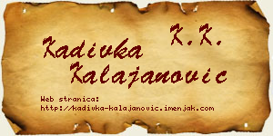 Kadivka Kalajanović vizit kartica
